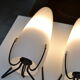 Pair of wall lamps louis kalff opaline wired metal