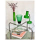 Table d'appoint en métal chrome et verre