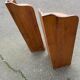 Pair of 19th-century solid wood corner wall shelves.