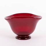 Art red glass bowl by Monica Bratt for Reijmyre Glasbruk, Sweden 1950’s