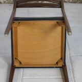 4 vintage Scandinavian chairs in teak and imitation leather, 1960