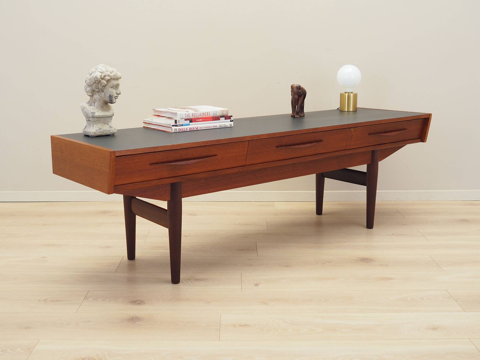 Teak lowboard, Danish design, 1970s, production: Denmark