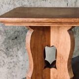 Brutalist oak side table