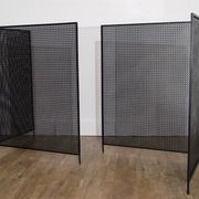 Pair of trellis, vintage perforated metal screen