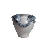 Ceramic vase from Varages in pink and blue.