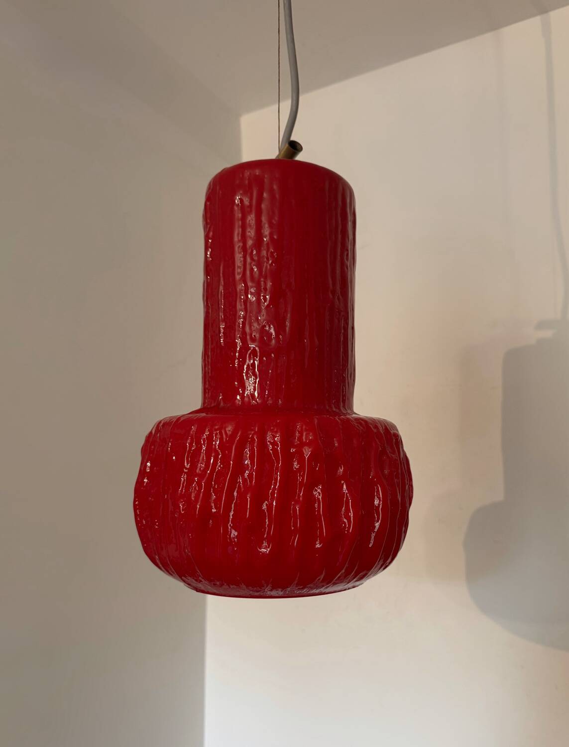 Brutalist glass paste chandelier from the 70s