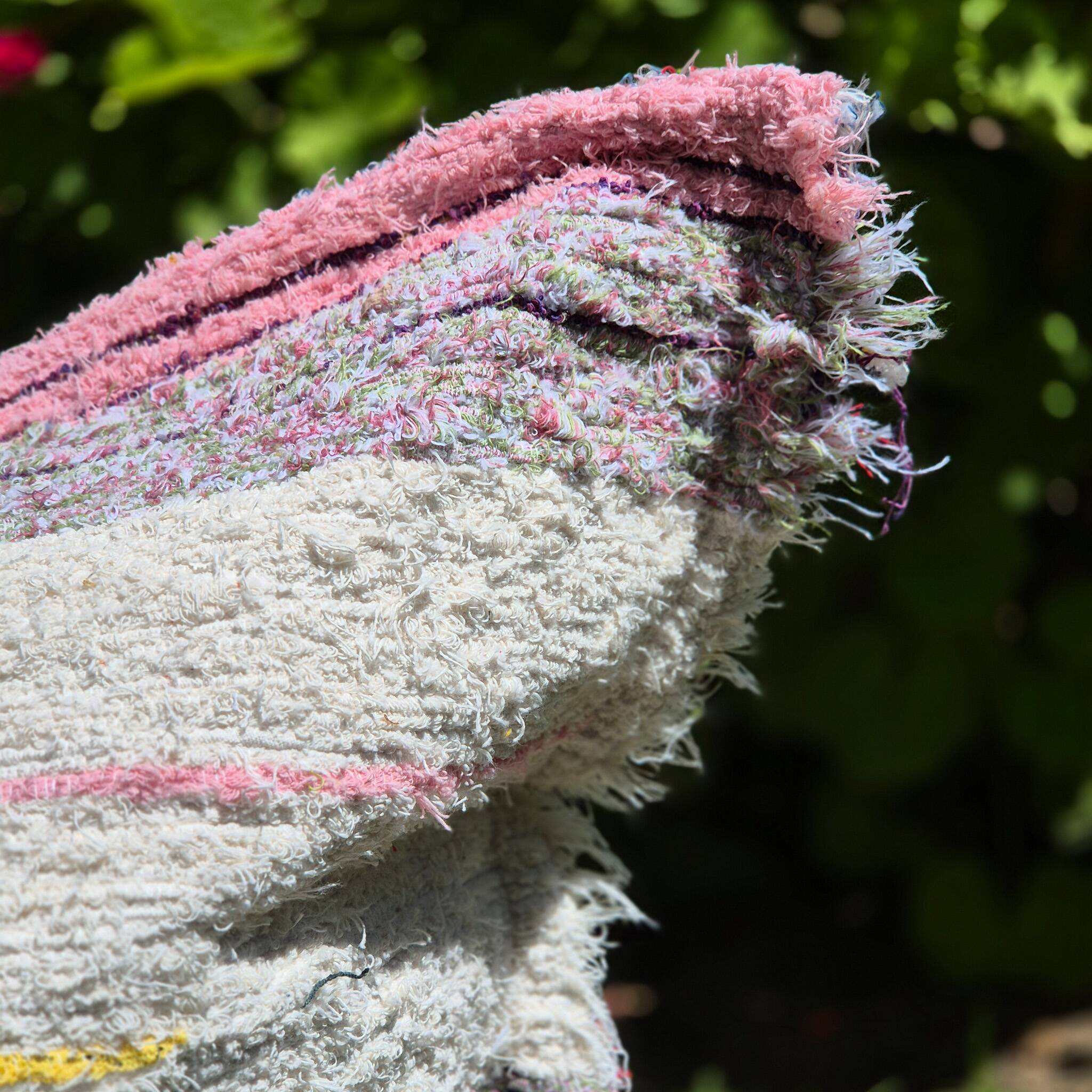 Housse de pouf artisanal - tissé main coton recyclé - 120 x 120