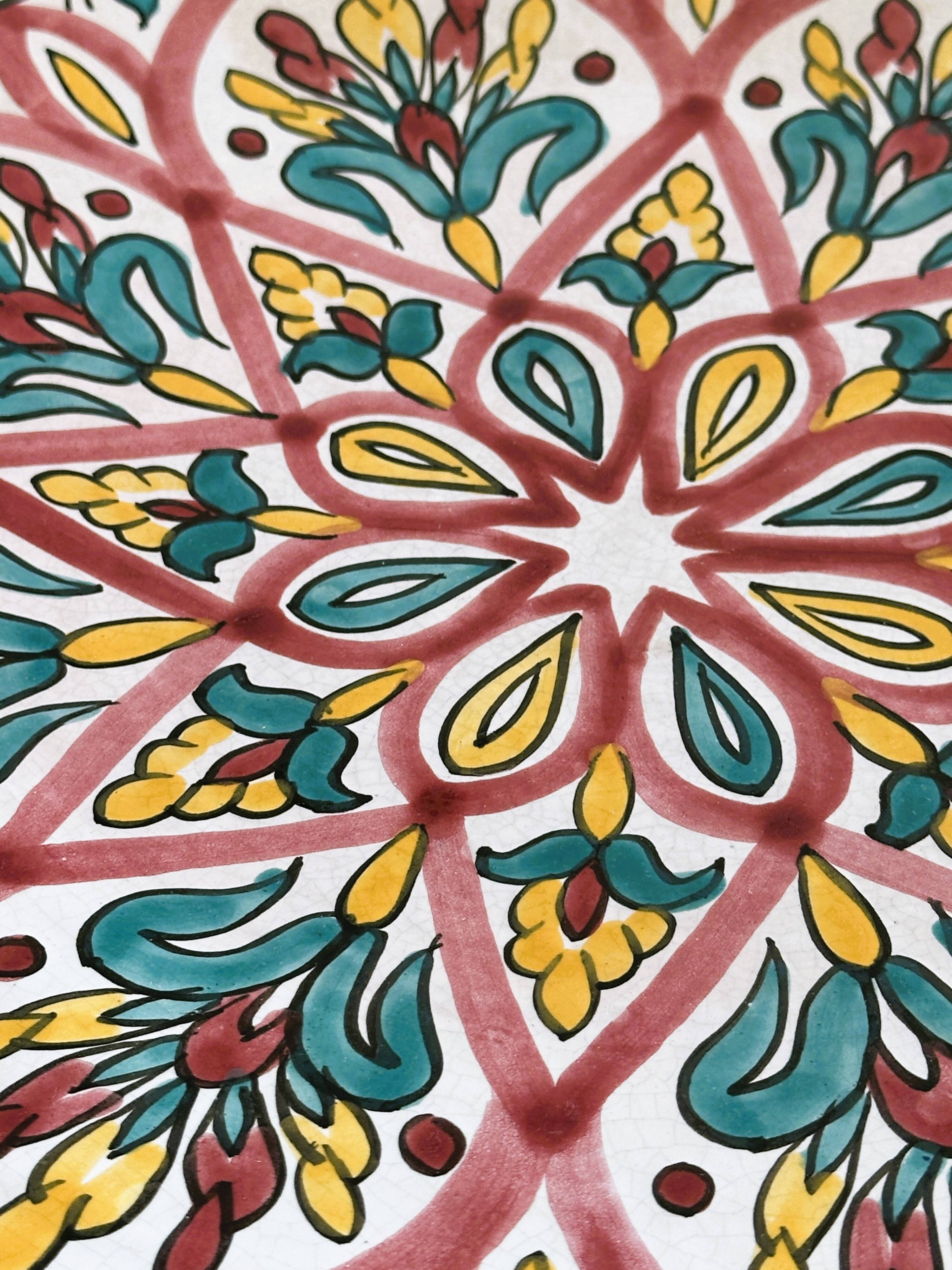 Large colorful dish.