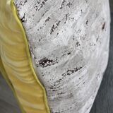 Coussin double unique jaune gris en velours épais d'ameublement 65x50cm