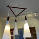 Vintage Scandinavian suspension triple teak and opaline.