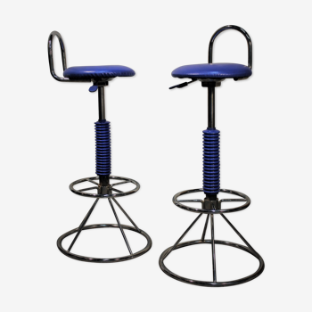 Pair of bar stools italian design 80s