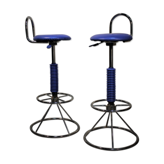 Paire de tabourets bar design italien années 80