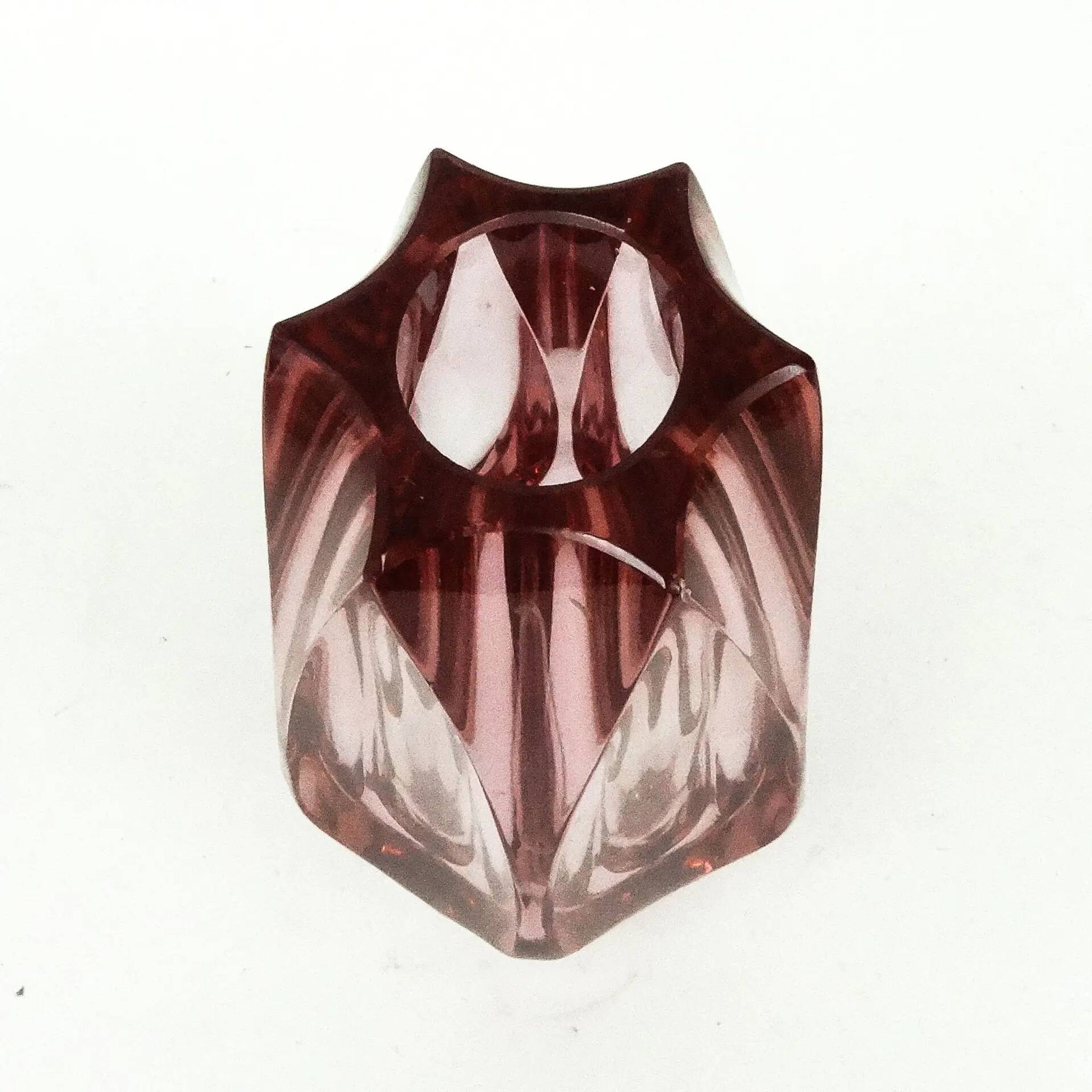 Art Deco vase, crystal, designed by J. Hoffmann, Moser, Czechoslovakia, 1950s