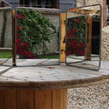 Vintage triptych barber mirror