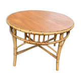 Old round rattan coffee table