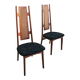 Paire de chaises mid-century en peau d'agneau Astrakan