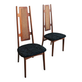 Paire de chaises mid-century en peau d'agneau Astrakan