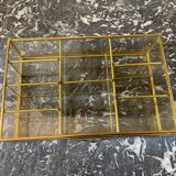 Glass and brass wall display case
