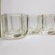 Lot de six pots en verre moulé Pyrex "Yalacta"