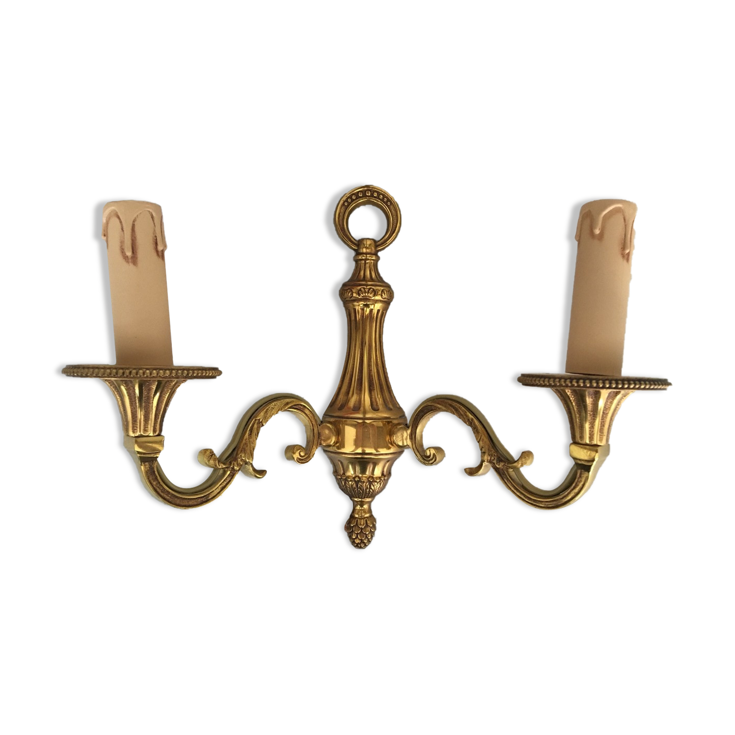 Solid brass wall lamp 2 arms