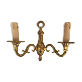 Solid brass wall lamp 2 arms