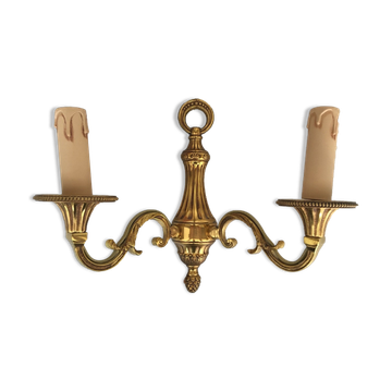 Solid brass wall lamp 2 arms