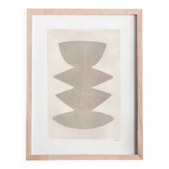 Illustration abstract painting table m283 on paper signed Eawy