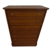 Weekly chest of drawers with secret shelf and its 7 drawers, made in the old-fashioned way from solid wood with knob