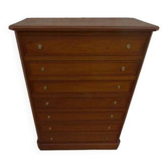 Weekly chest of drawers with secret shelf and its 7 drawers, made in the old-fashioned way from solid wood with knob