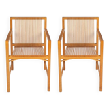 Ruud Jan Kokke. Pair of minimalist oak armchairs. 1980s.