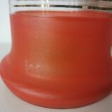 vase en verre peint , aspect granité rouge et doré