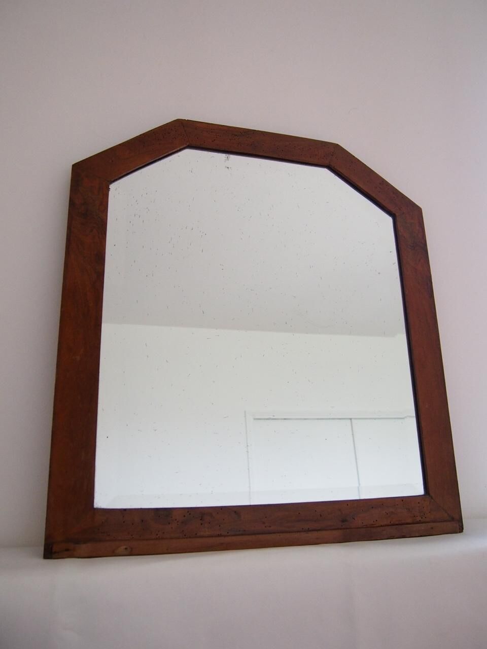 Former beveled mirror and contour wood 72x75cm