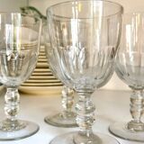 6 crystal stemmed glasses attributed to Baccarat, Gondole model
