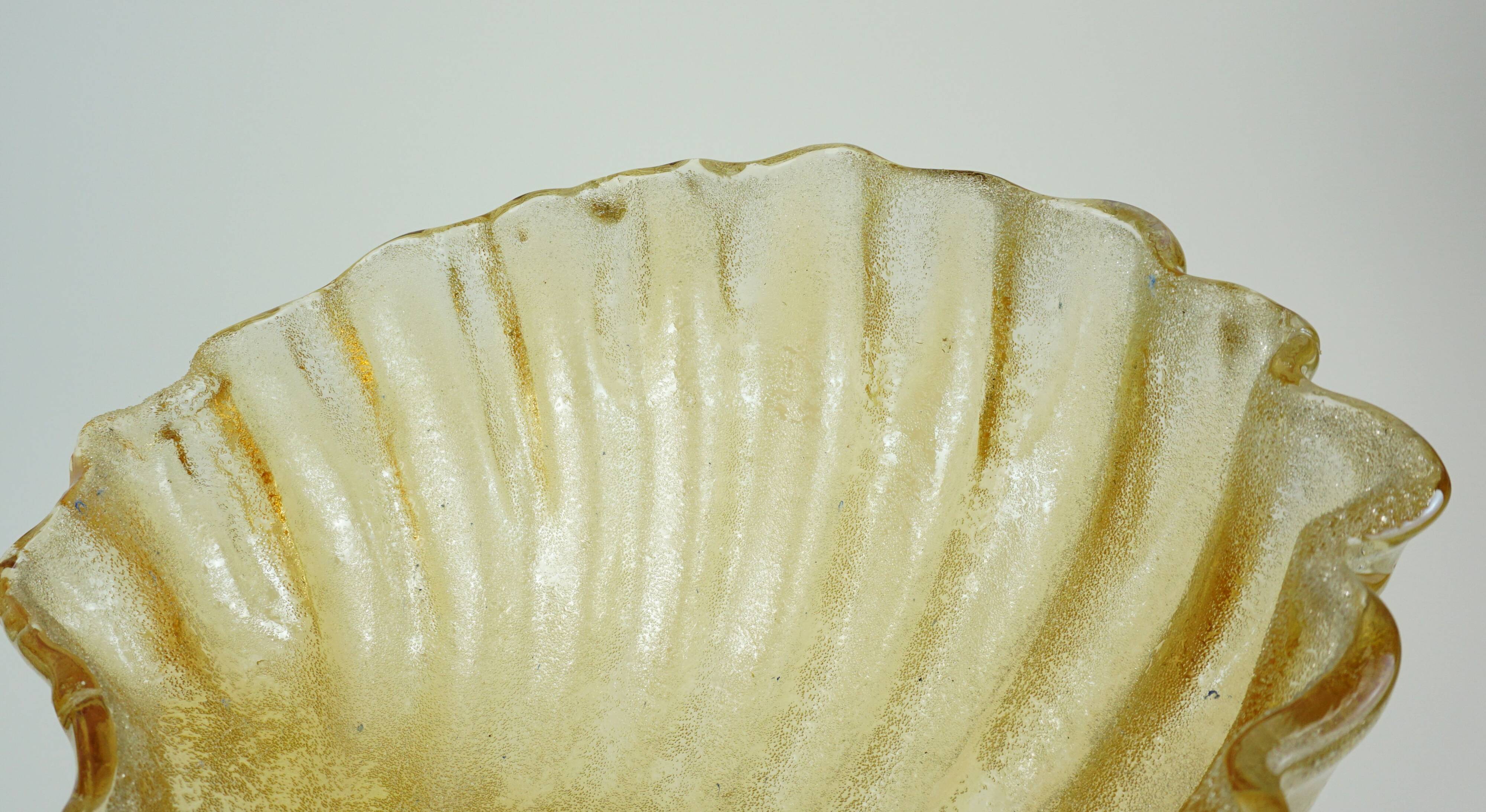 no. 1 of 2  mid century modern SCONCE wall lamp lustrous glass shell brass