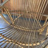 Fauteuil coquille en rotin