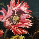 Tableau ancien "fleurs dans un vase de chine"