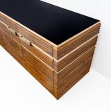 Mid-century Modern Italian Brass and Teak Sideboard, 1970s