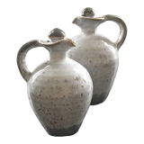 Pair of stoneware decanters
