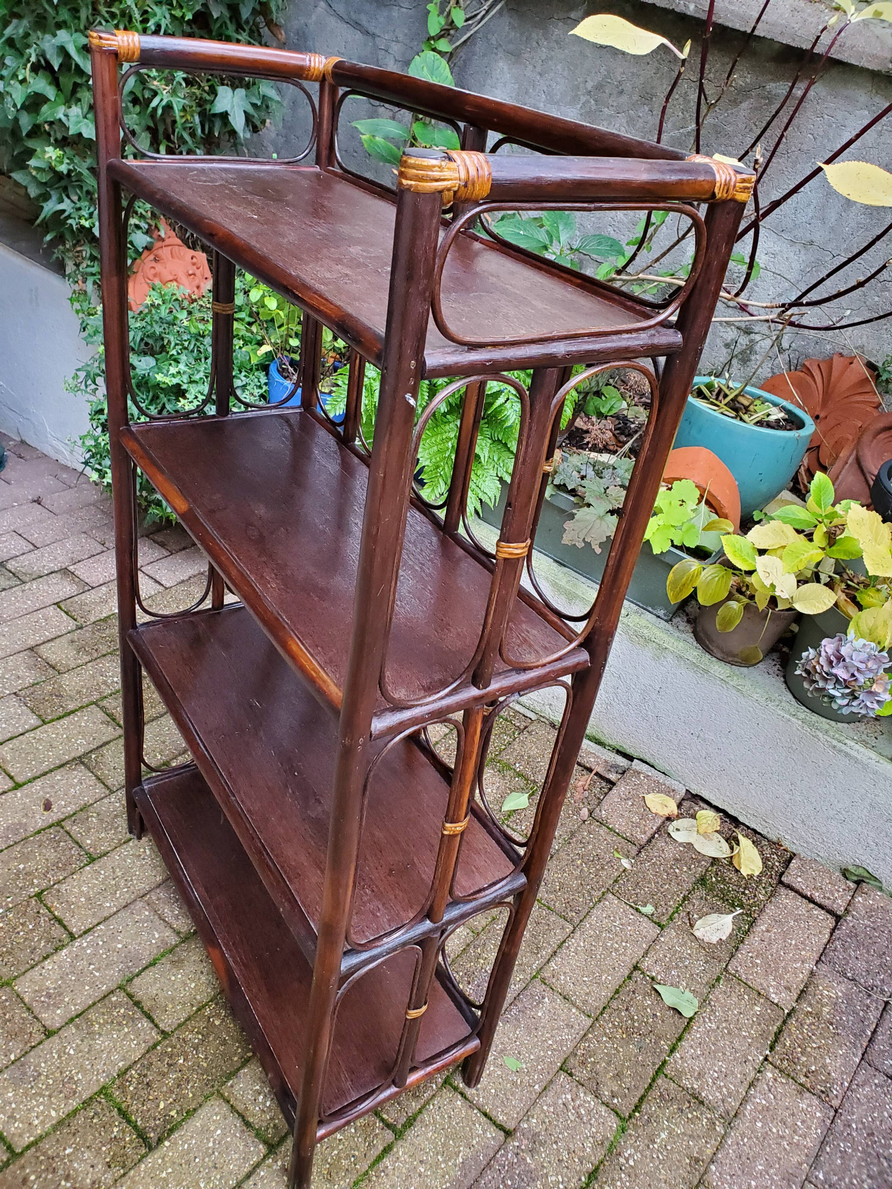 Rattan and wood shelf 70