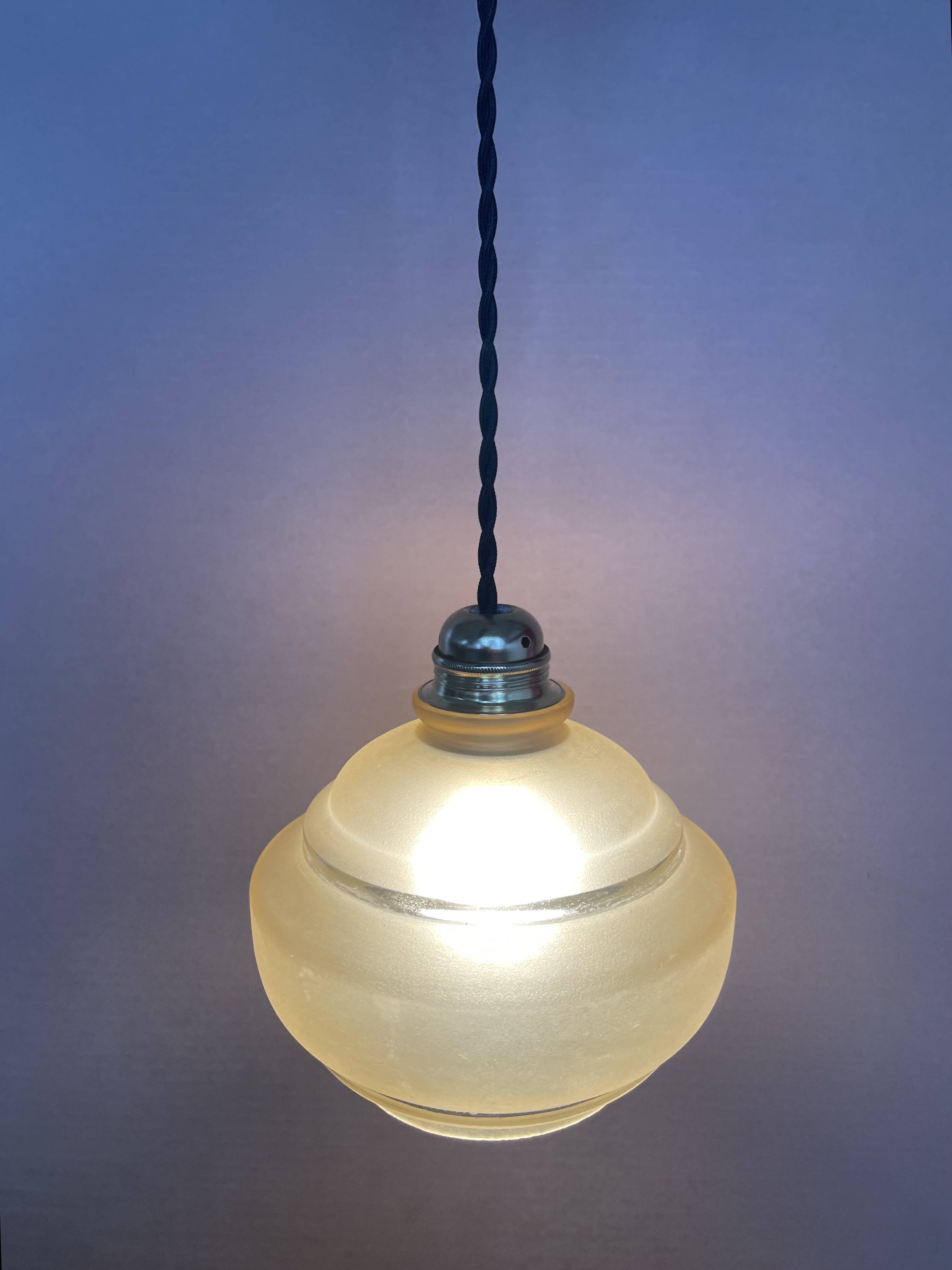 Small vintage glass pendant light
