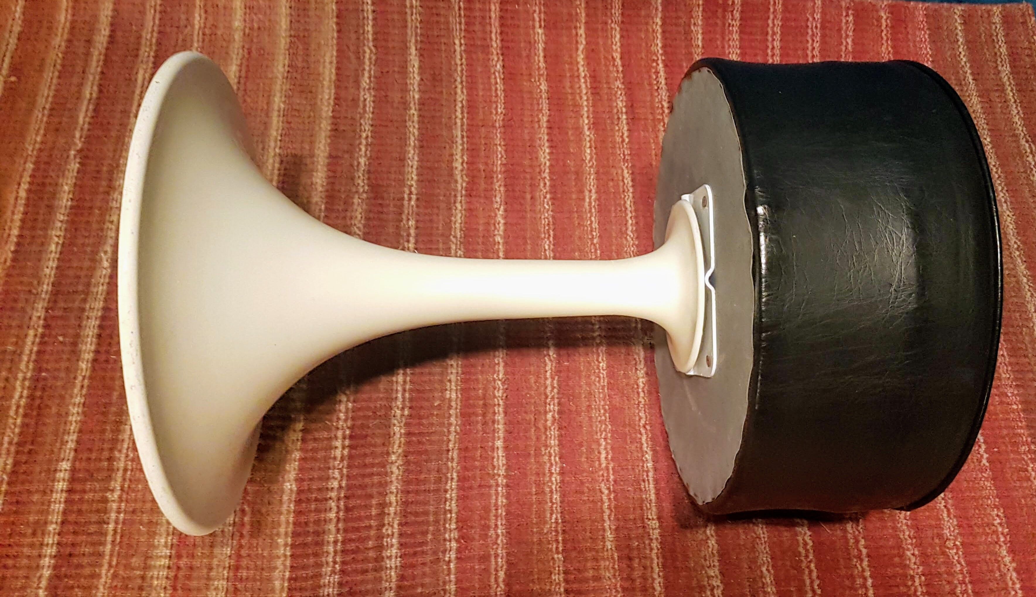 Large pouf swivelling circa 70s Skai very dark brown