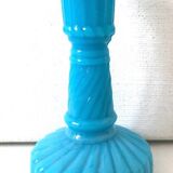 Bougeoir opaline bleu