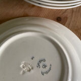 6 assiettes creuses anciennes terre de fer Lonchamp Sapho