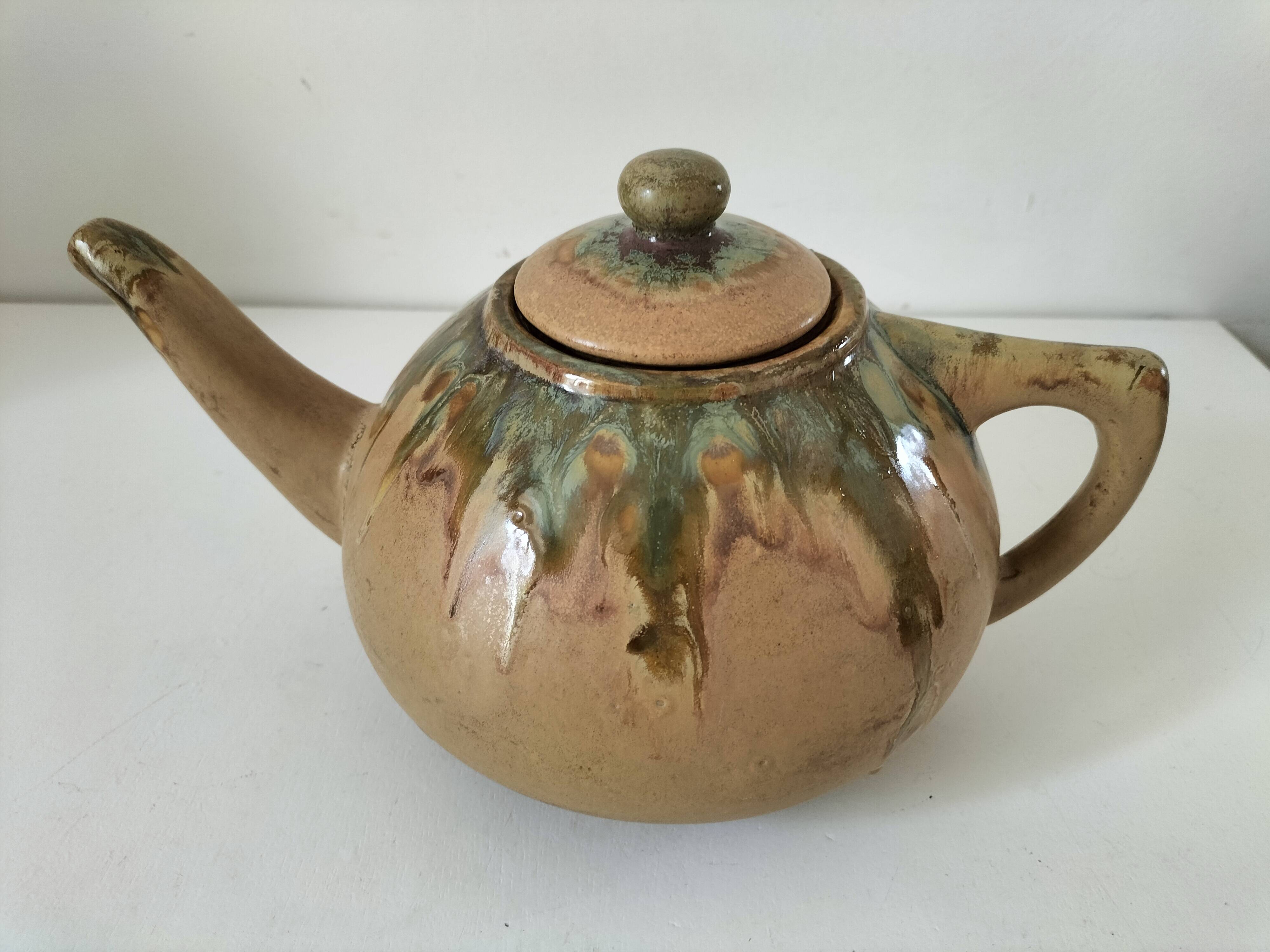 Grandet teapot in flamed stoneware Pierrefonds – Heraldic Faience
