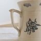 Large antique Saint-Uze pitcher / steel clay terrine Saint-Uze floral pattern