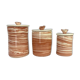 Set of 3 artisanal ceramic boxes signed Oupi Kiri vintage 50s
