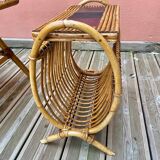 Rattan coffee table and magazine rack