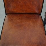 Luxury set of 4 comfortable dining chairs made of sheepskin leather