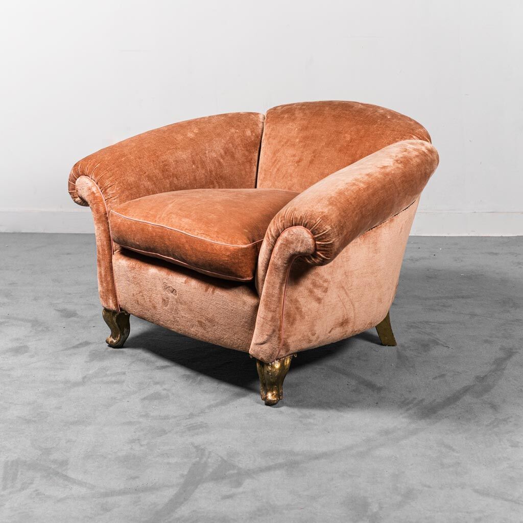 Sofa set two armchairs in velvet 40s vintage
