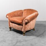 Sofa set two armchairs in velvet 40s vintage